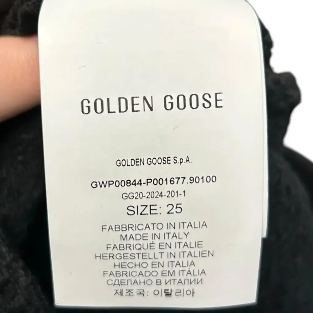NWT Golden Goose Black Journey Kim Embellished Straight-Leg Jeans Womens 25 - Picture 14 of 15